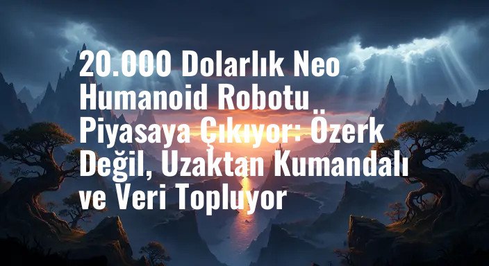 20.000 Dolarlık Neo Humanoid Robotu Piyasaya Çıkıyor: Özerk Değil, Uzaktan Kumandalı ve Veri Topluyor