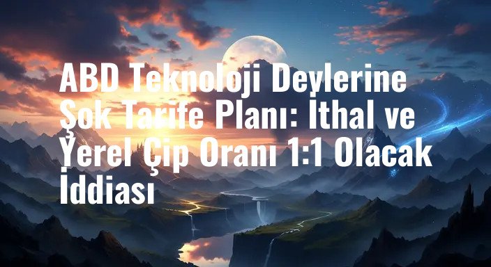 ABD Teknoloji Devlerine Şok Tarife Planı: İthal ve Yerel Çip Oranı 1:1 Olacak İddiası