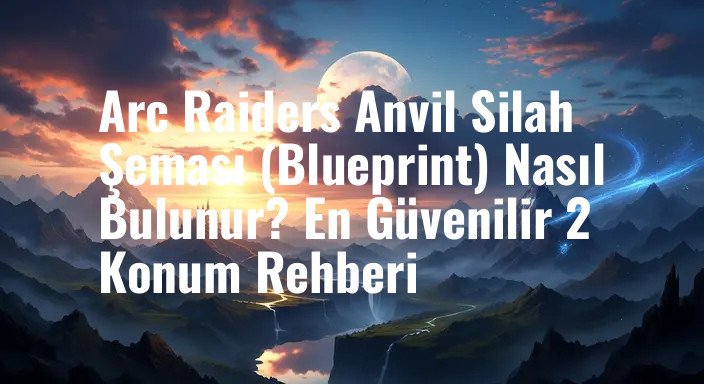 Arc Raiders Anvil Silah Şeması (Blueprint) Nasıl Bulunur? En Güvenilir 2 Konum Rehberi