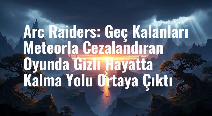 Arc Raiders: Geç Kalanları Meteorla Cezalandıran Oyunda Gizli Hayatta Kalma Yolu Ortaya Çıktı