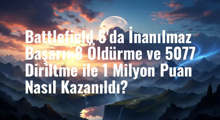 Battlefield 6'da İnanılmaz Başarı: 8 Öldürme ve 5077 Diriltme ile 1 Milyon Puan Nasıl Kazanıldı?