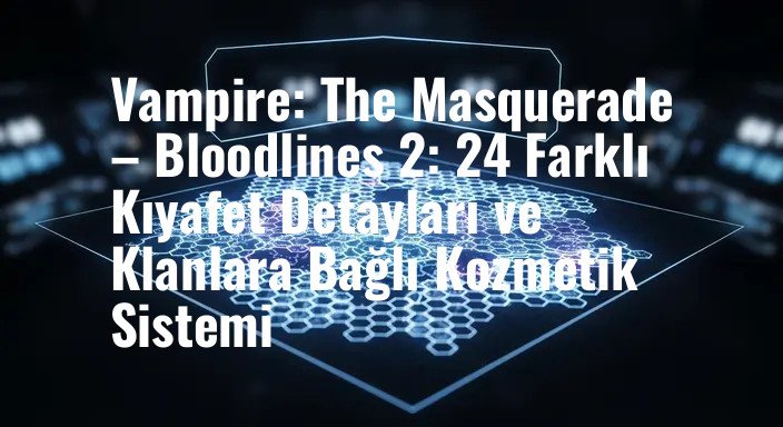 Vampire: The Masquerade – Bloodlines 2: 24 Farklı Kıyafet Detayları ve Klanlara Bağlı Kozmetik Sistemi