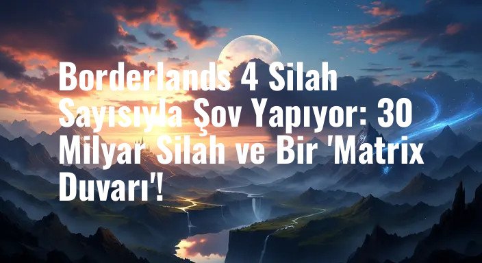 Borderlands 4 Silah Sayısıyla Şov Yapıyor: 30 Milyar Silah ve Bir 'Matrix Duvarı'!