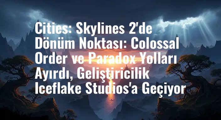 Cities: Skylines 2'de Dönüm Noktası: Colossal Order ve Paradox Yolları Ayırdı, Geliştiricilik Iceflake Studios'a Geçiyor
