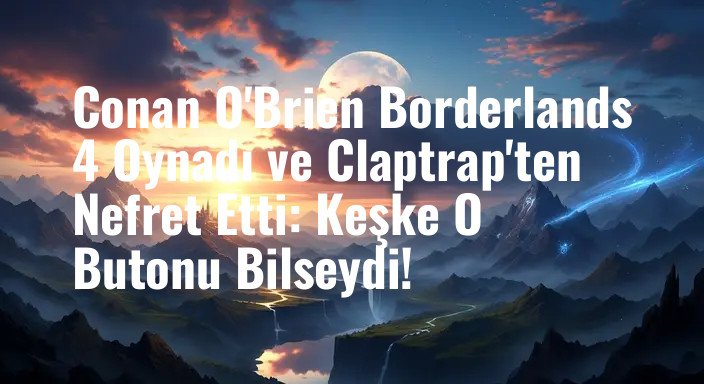 Conan O'Brien Borderlands 4 Oynadı ve Claptrap'ten Nefret Etti: Keşke O Butonu Bilseydi!