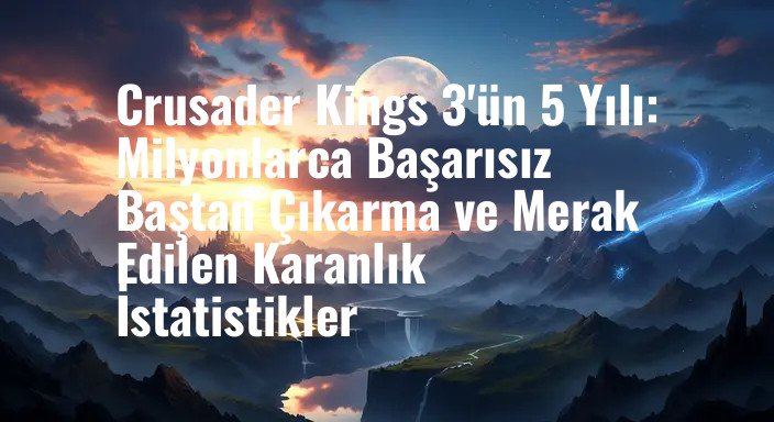 Crusader Kings 3'ün 5 Yılı: Milyonlarca Başarısız Baştan Çıkarma ve Merak Edilen Karanlık İstatistikler