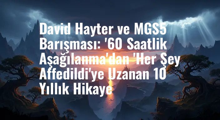 David Hayter ve MGS5 Barışması: '60 Saatlik Aşağılanma'dan 'Her Şey Affedildi'ye Uzanan 10 Yıllık Hikaye