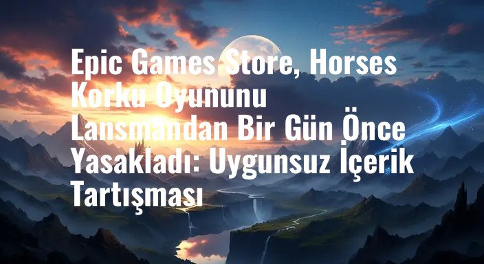 Epic Games Store, Horses Korku Oyununu Lansmandan Bir Gün Önce Yasakladı: Uygunsuz İçerik Tartışması