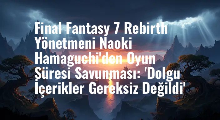 Final Fantasy 7 Rebirth Yönetmeni Naoki Hamaguchi'den Oyun Süresi Savunması: 'Dolgu İçerikler Gereksiz Değildi'