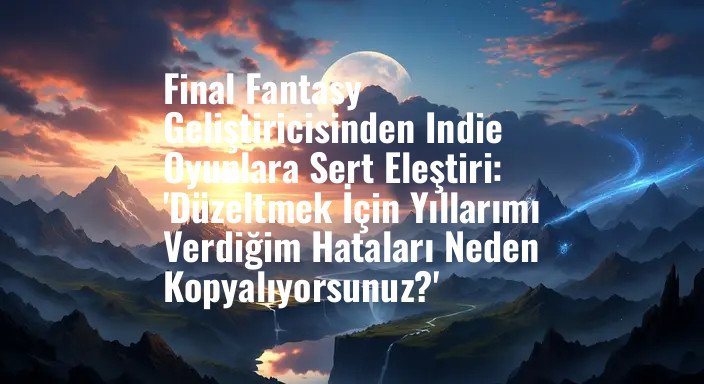Final Fantasy Geliştiricisinden Indie Oyunlara Sert Eleştiri: 'Düzeltmek İçin Yıllarımı Verdiğim Hataları Neden Kopyalıyorsunuz?'
