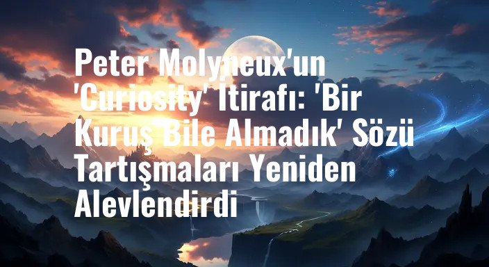 Peter Molyneux'un 'Curiosity' İtirafı: 'Bir Kuruş Bile Almadık' Sözü Tartışmaları Yeniden Alevlendirdi