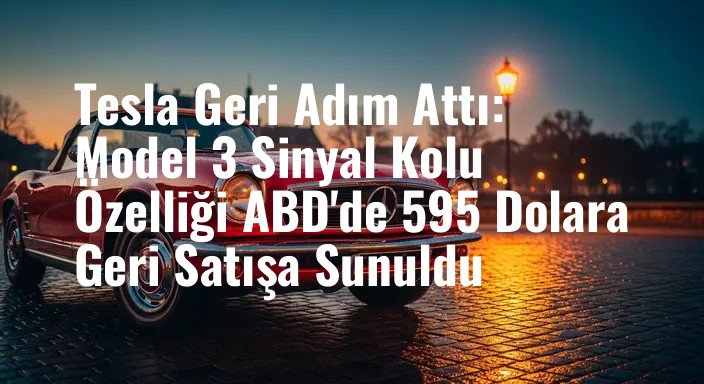 Tesla Geri Adım Attı: Model 3 Sinyal Kolu Özelliği ABD'de 595 Dolara Geri Satışa Sunuldu