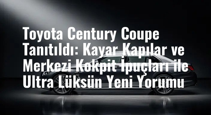 Toyota Century Coupe Tanıtıldı: Kayar Kapılar ve Merkezi Kokpit İpuçları ile Ultra Lüksün Yeni Yorumu