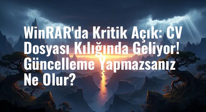 WinRAR'da Kritik Açık: CV Dosyası Kılığında Geliyor! Güncelleme Yapmazsanız Ne Olur?