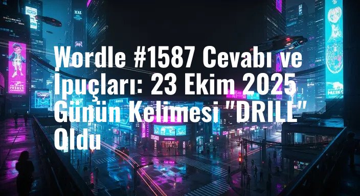 Wordle #1587 Cevabı ve İpuçları: 23 Ekim 2025 Günün Kelimesi "DRILL" Oldu