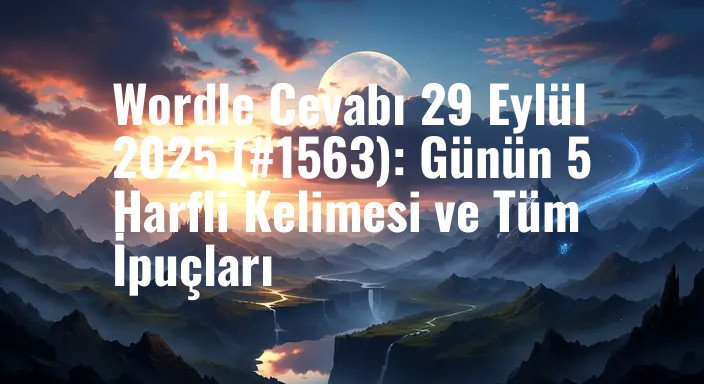 Wordle Cevabı 29 Eylül 2025 (#1563): Günün 5 Harfli Kelimesi ve Tüm İpuçları