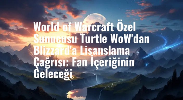 World of Warcraft Özel Sunucusu Turtle WoW'dan Blizzard'a Lisanslama Çağrısı: Fan İçeriğinin Geleceği