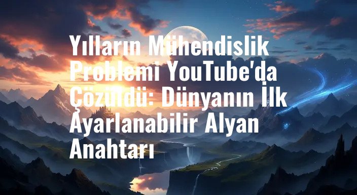 Yılların Mühendislik Problemi YouTube'da Çözüldü: Dünyanın İlk Ayarlanabilir Alyan Anahtarı