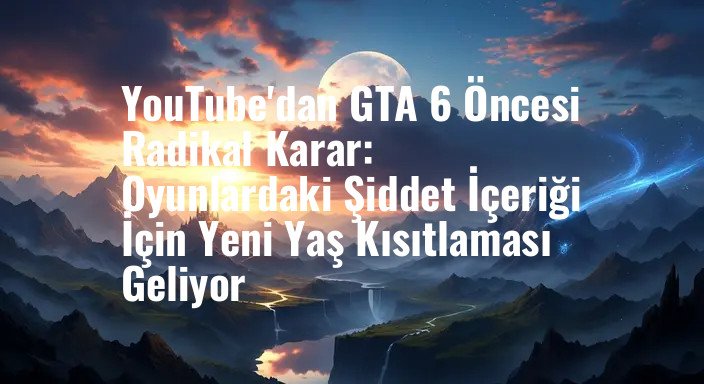 YouTube'dan GTA 6 Öncesi Radikal Karar: Oyunlardaki Şiddet İçeriği İçin Yeni Yaş Kısıtlaması Geliyor